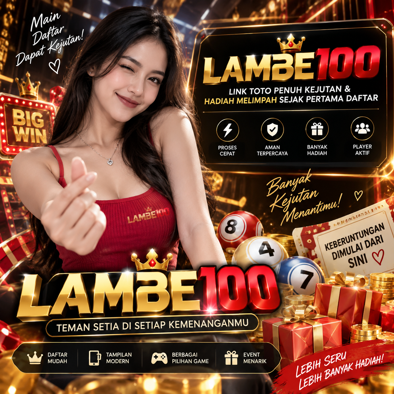LAMBE100 - Link Toto Penuh Kejutan & Hadiah Melimpah Sejak Pertama Daftar